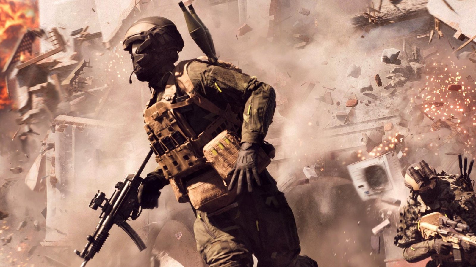 Un soldato di Battlefield 6 in mezzo alla distruzione