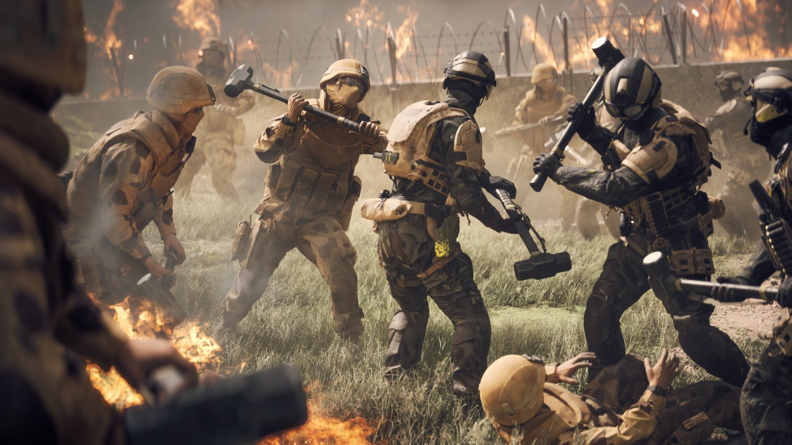 Soldati di Battlefield 6 si affrontano a martellate