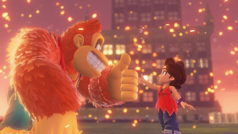 Donkey Kong e Pauline celebrano la loro vittoria Donkey Kong e Pauline celebrano la loro vittoria