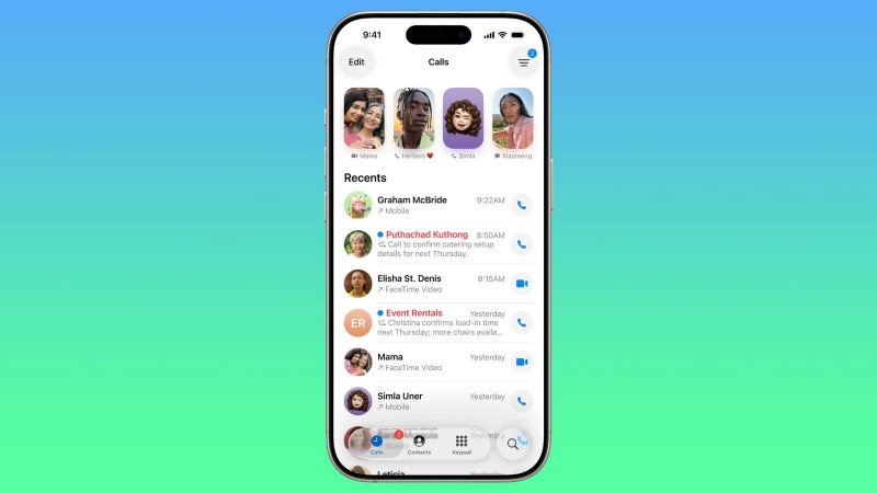 L'interfaccia di iOS 26 (Fonte: MacRumors)