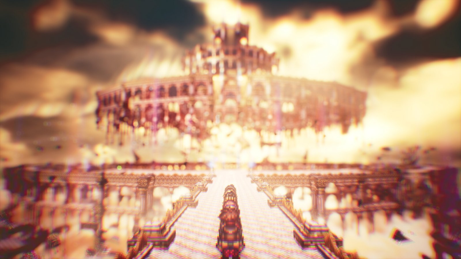 Una città volante in Octopath Traveler 0