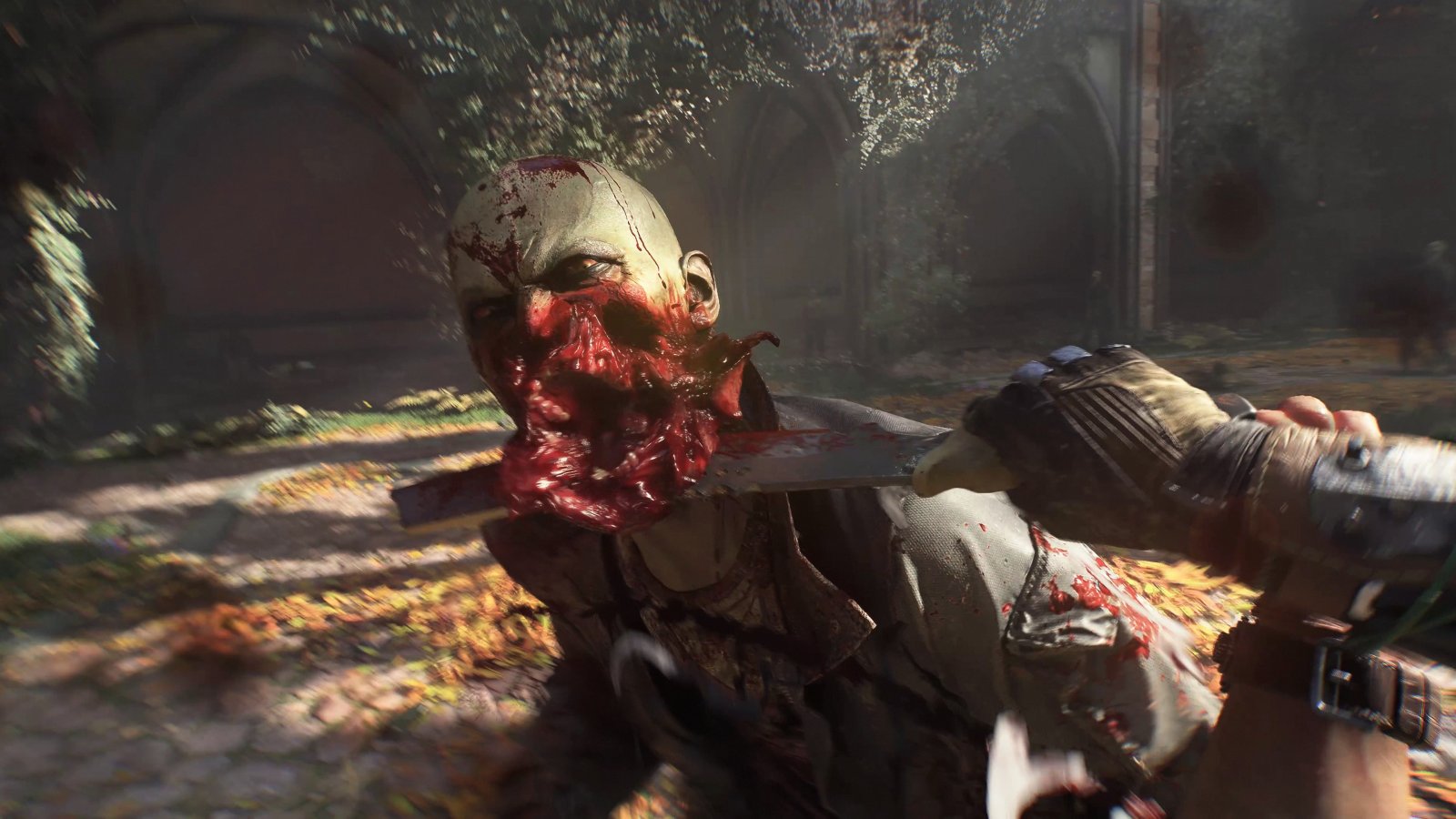 Uno zombie colpito da una lama in Dying Light: The Beast