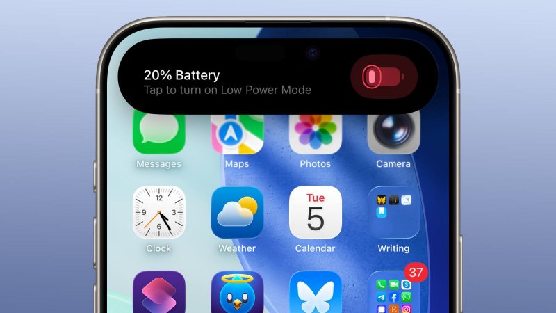 Segnalazione batteria scarica (Fonte: MacRumors)