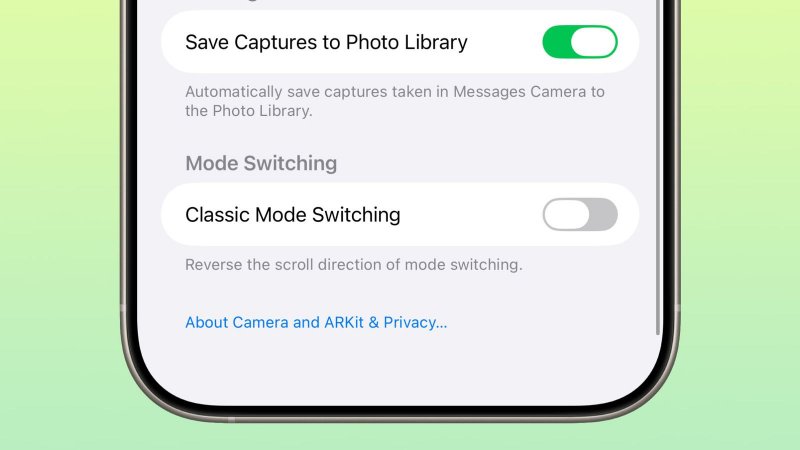 Nuova opzione per la fotocamera (Fonte: MacRumors)