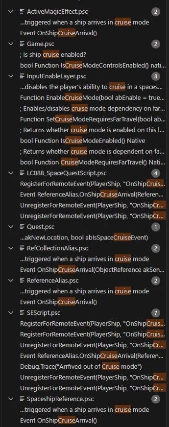 I riferimenti nelle linee di codice di Starfield
