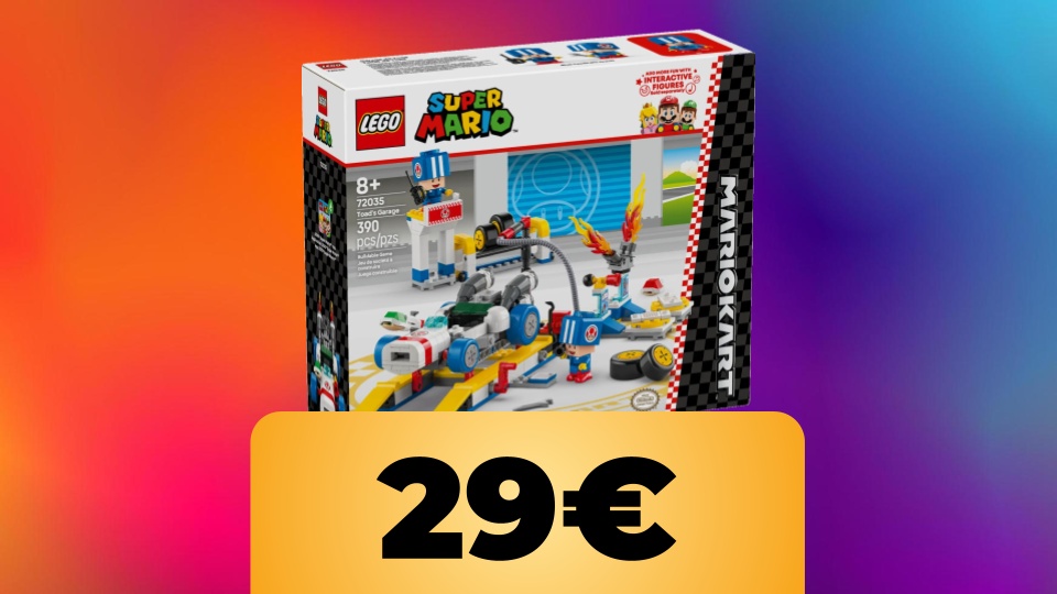 Il set LEGO Super Mario Kart: Officina di Toad e il prezzo 29€