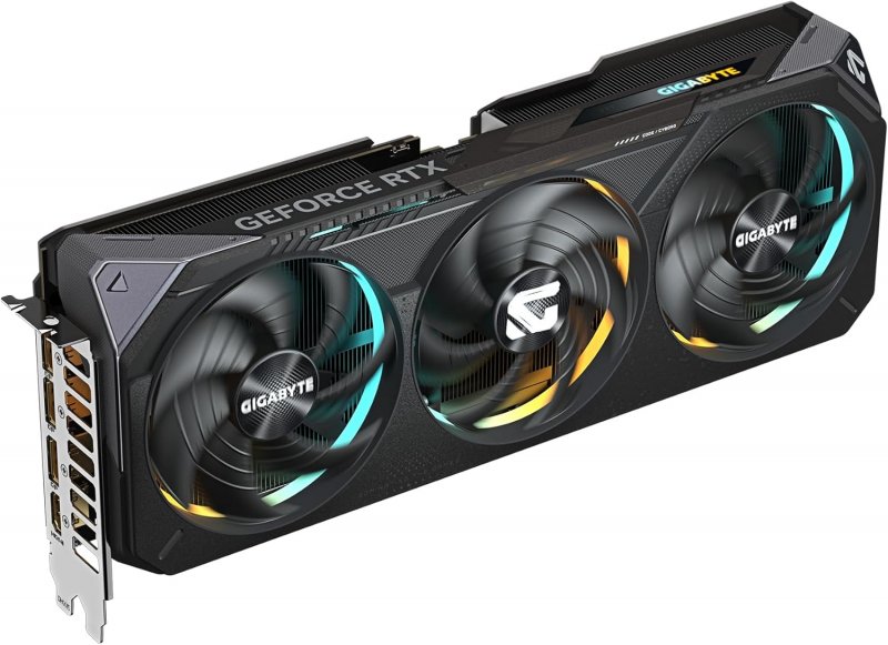 Le tre ventole della GPU Gigabyte GeForce RTX 5070