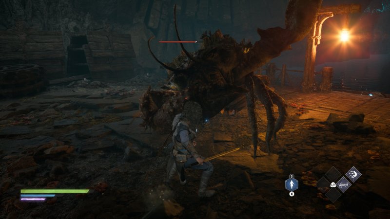 Lo scontro con uno dei boss di Echoes of the End