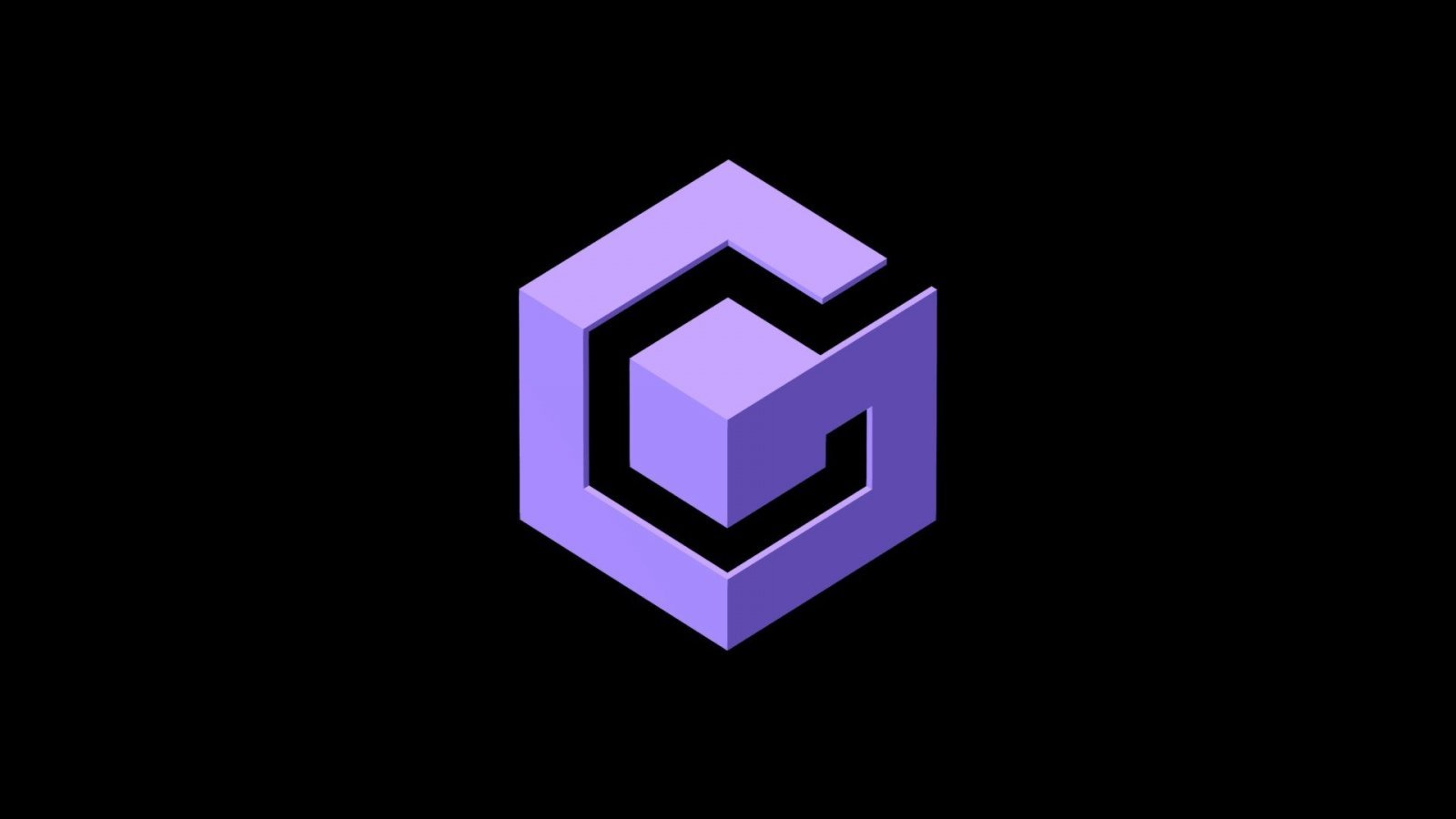 Logo del Nintendo GameCube su sfondo nero