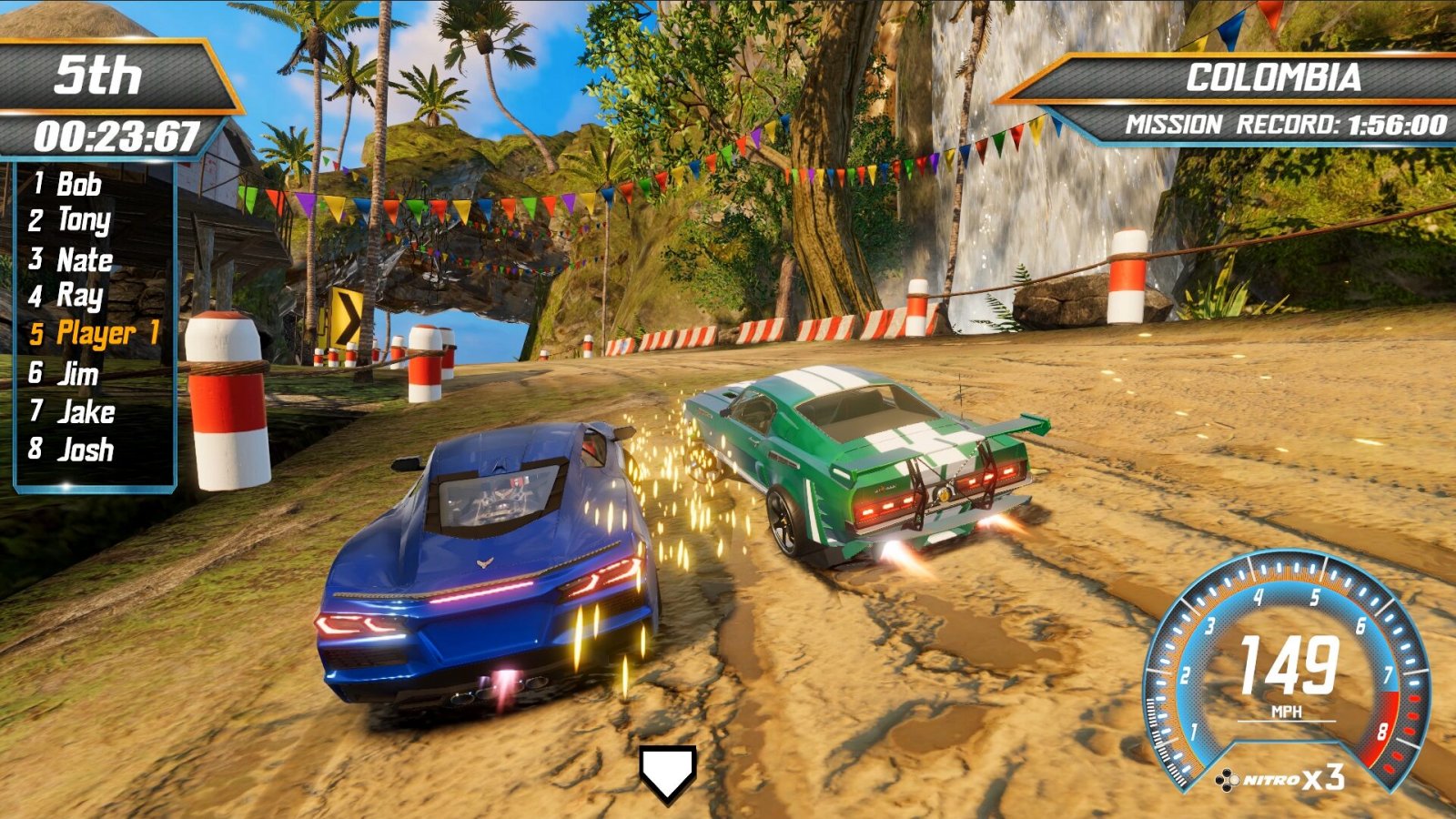 Una gara su sterrato in Fast & Furious: Arcade Edition