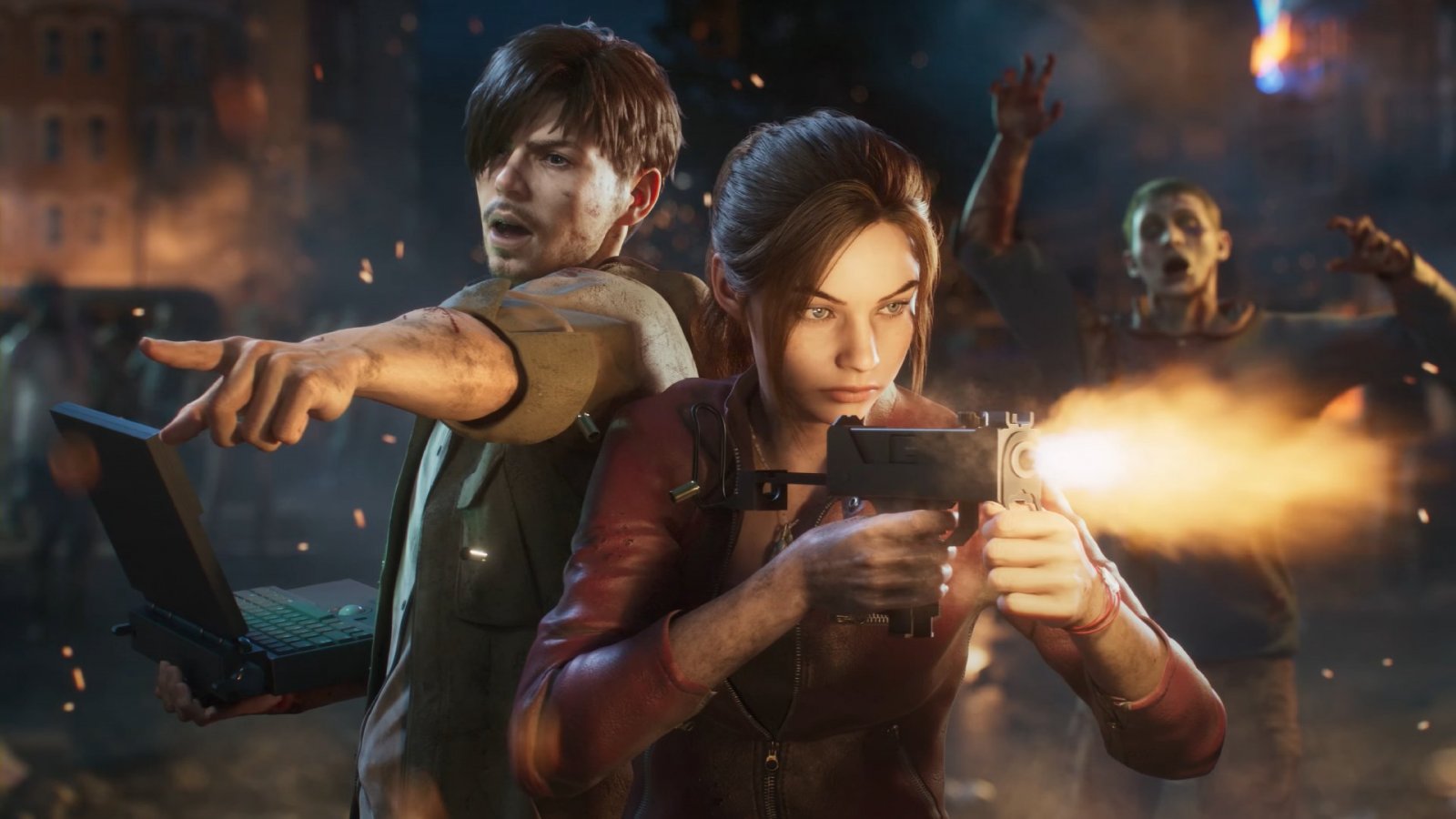 Il nostro personaggio e Claire Redfield in Resident Evil: Survival Unit
