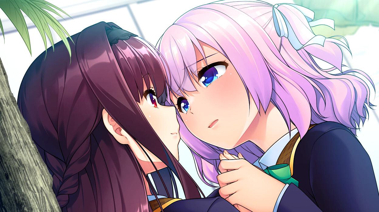 Due personaggi di una visual novel Yuri