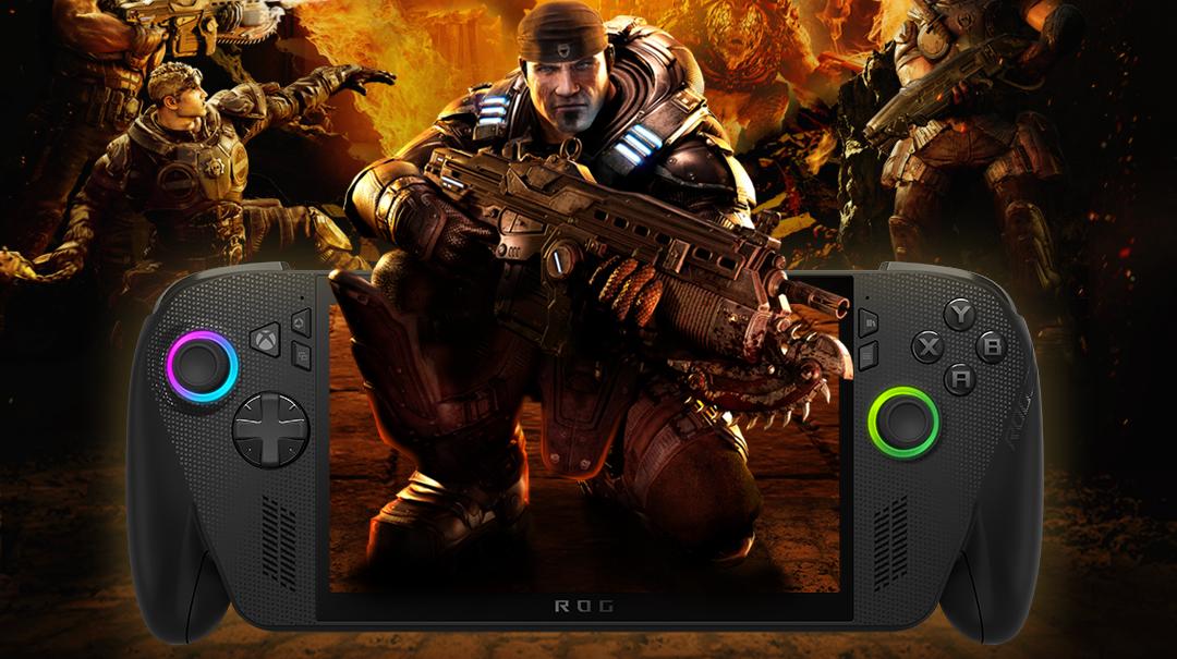 Un'immagine promozionale di Gears of War: Reloaded e ROG Xbox Ally