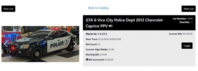 L'inserzione dell'auto di GTA 6