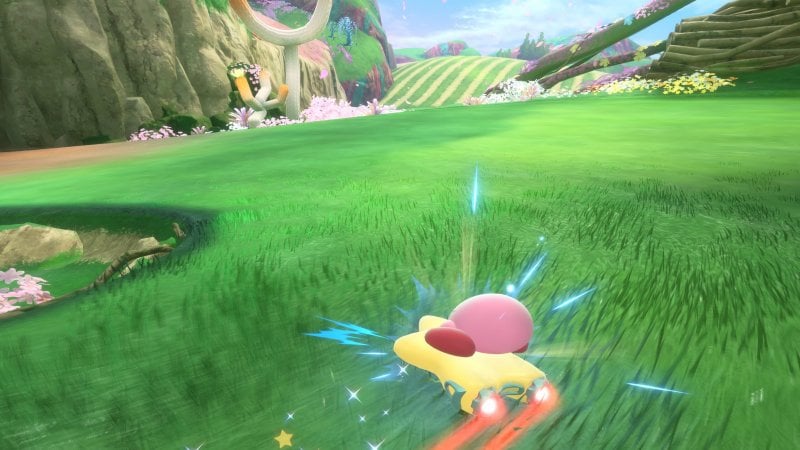 Qui Kirby sta frenando, così da accelerare subito dopo