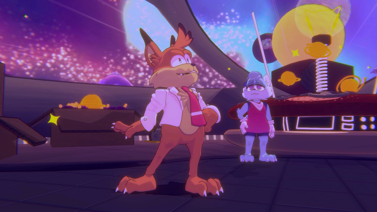 Il protagonista in una scena di Bubsy 4D
