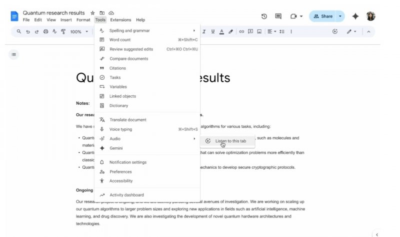 Nuova funzione Google Docs