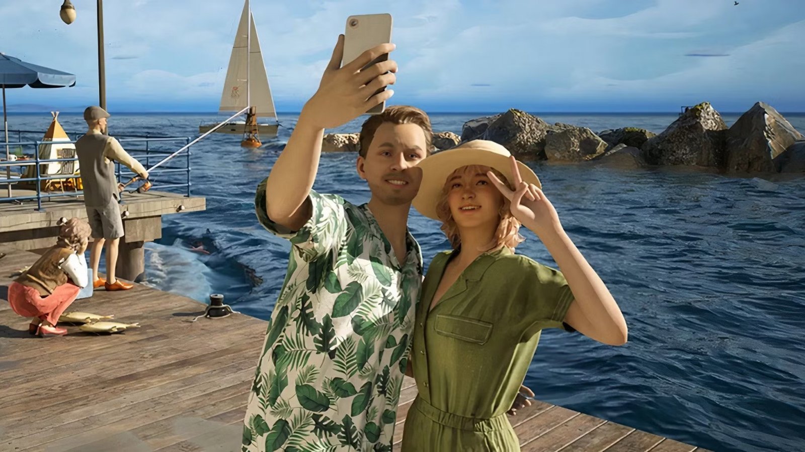 Una coppia in InZOI: Island Getaway