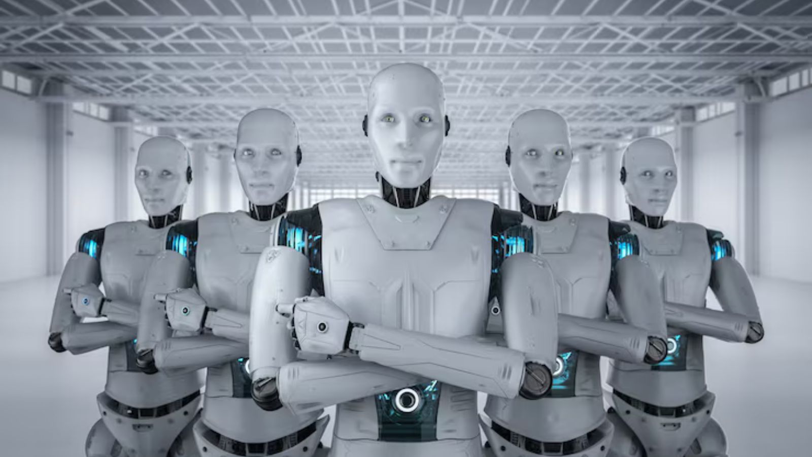 Gruppo di robot umanoidi