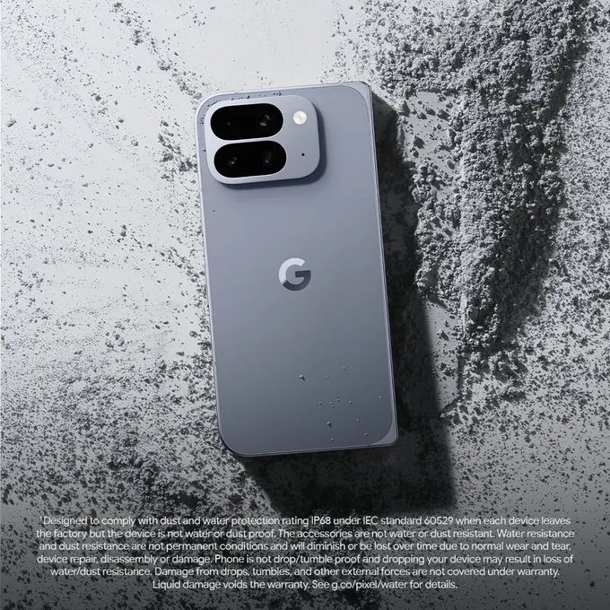 La dicitura legata alla protezione IP68 del Pixel 10 Pro Fold