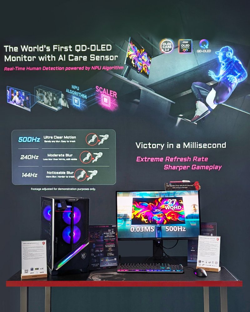 Infografica con le caratteristiche del monitor MSI MPG 271QR QD-OLED X50
