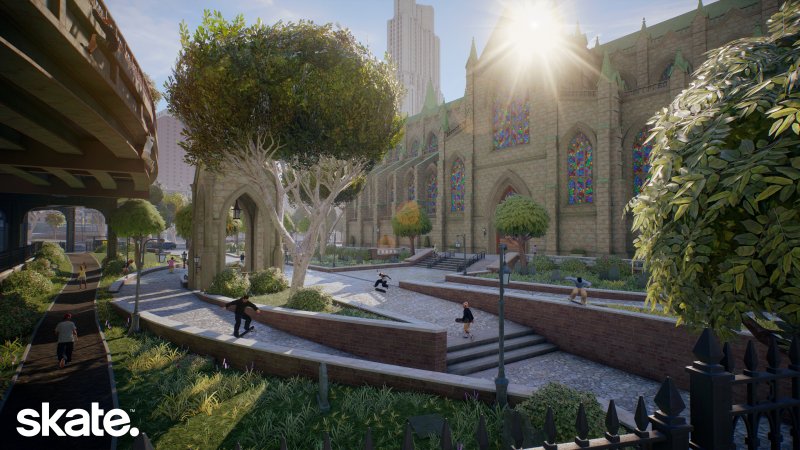 La cattedrale con lo skatepark all'interno La cattedrale con lo skatepark all'interno