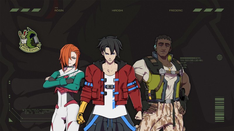 I Green Reapers capitanati da Hiroshi, una delle squadre protagoniste della trama di Screamer I Green Reapers capitanati da Hiroshi, una delle squadre protagoniste della trama di Screamer