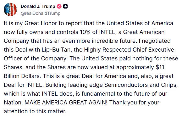 L'annuncio del presidente degli Stati Uniti d'America Donald Trump sul social Truth L'annuncio del presidente degli Stati Uniti d'America Donald Trump sul social Truth