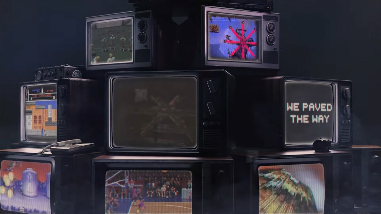 Alcuni televisori con dei giochi di Akklaim