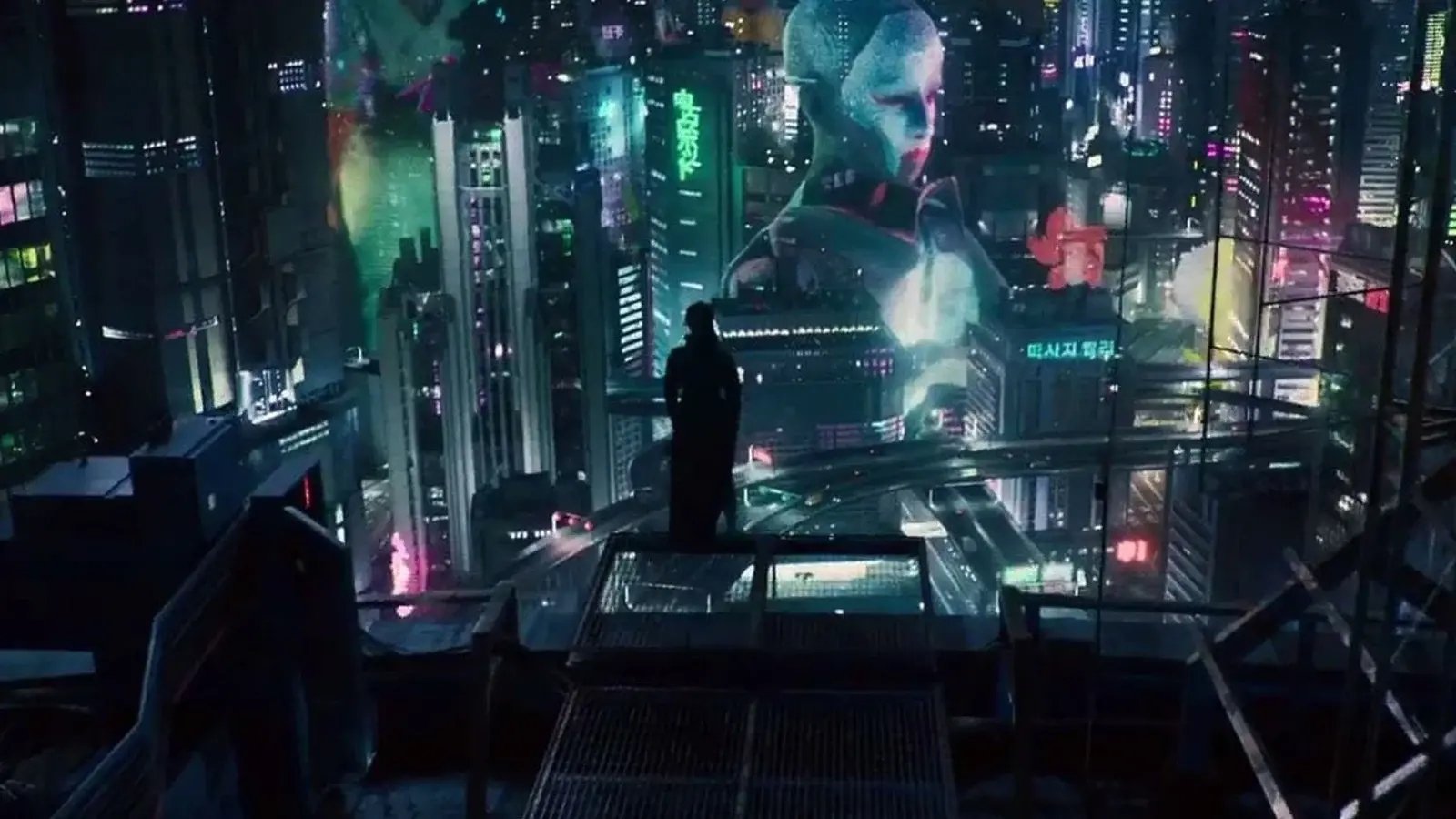 Una scena in stile Blade Runner