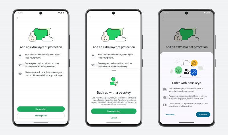 La schermata per inserire passkey ai backup di WhatsApp La schermata per inserire passkey ai backup di WhatsApp