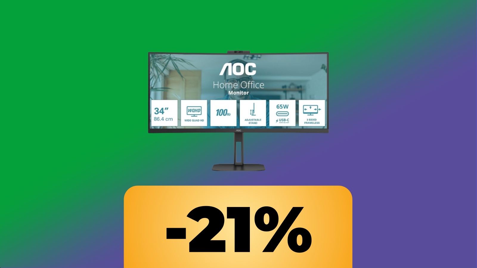 Monitor curvo AOC QHD