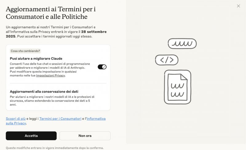 I nuovi termini di Claude