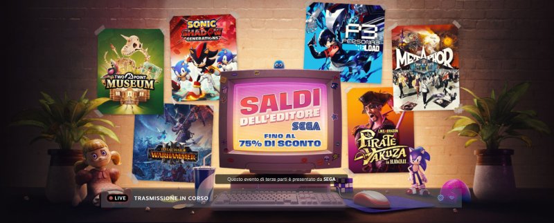 Il banner dei saldi di SEGA Il banner dei saldi di SEGA