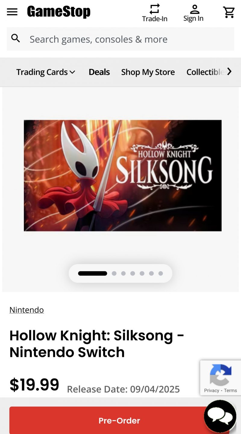 La pagina di Hollow Knight: Silksong