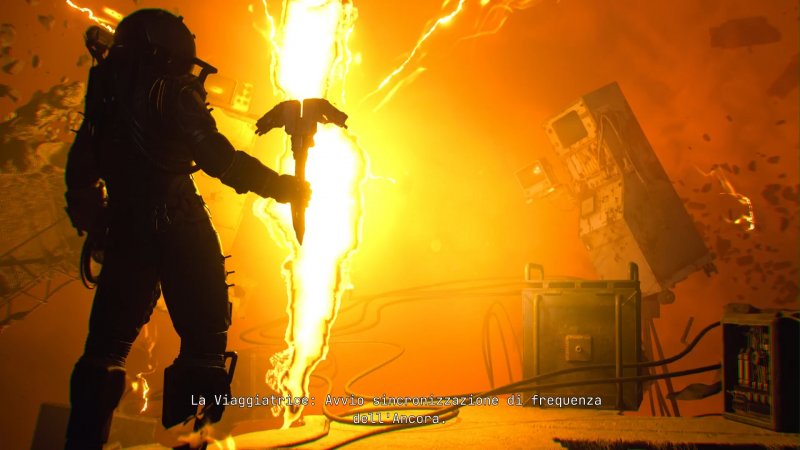 La Viaggiatrice può spostarsi avanti e indietro nel tempo grazie al suo equipaggiamento