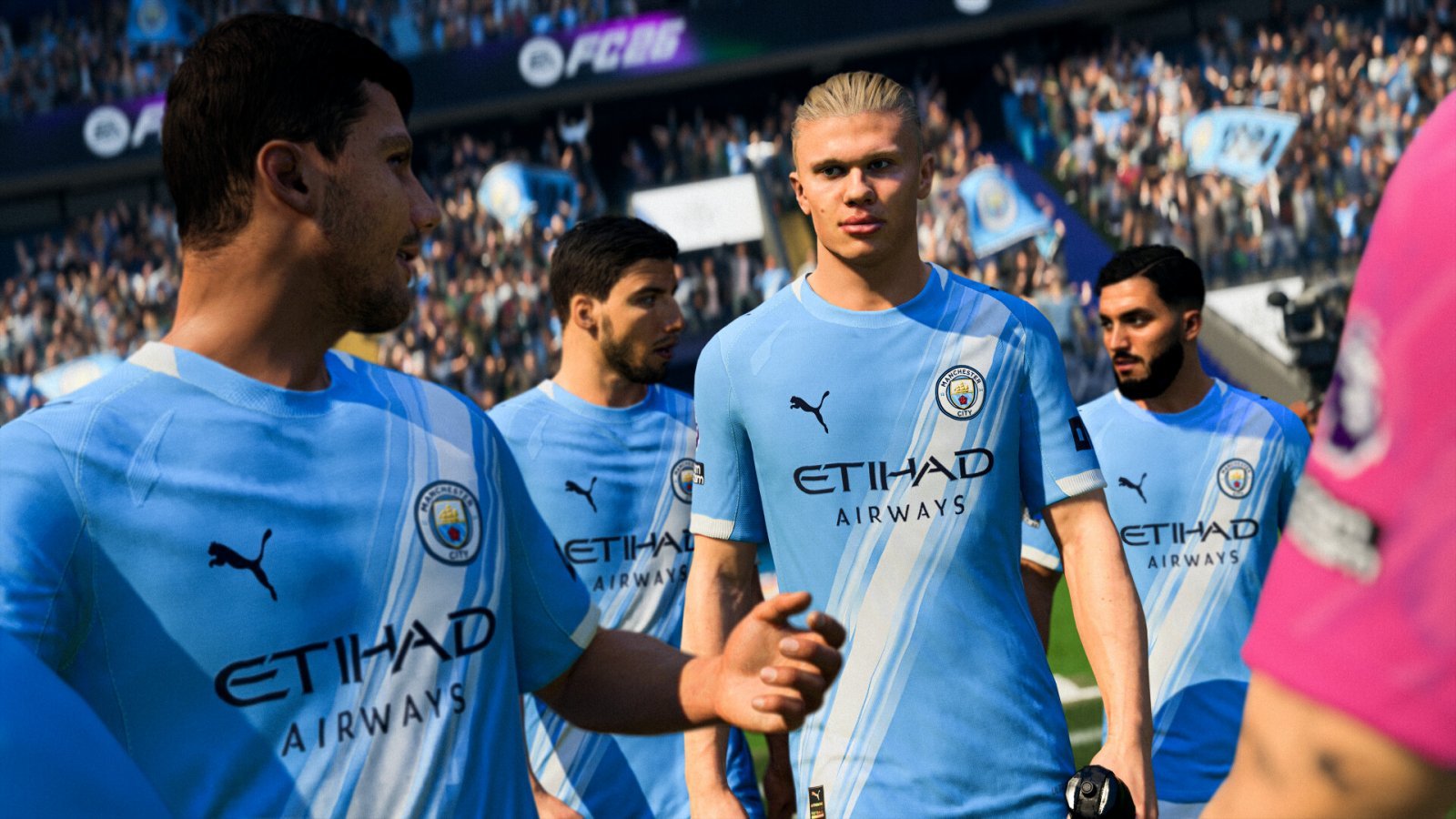 Uno screenshot di EA Sports FC 26 con al centro Erling Haaland