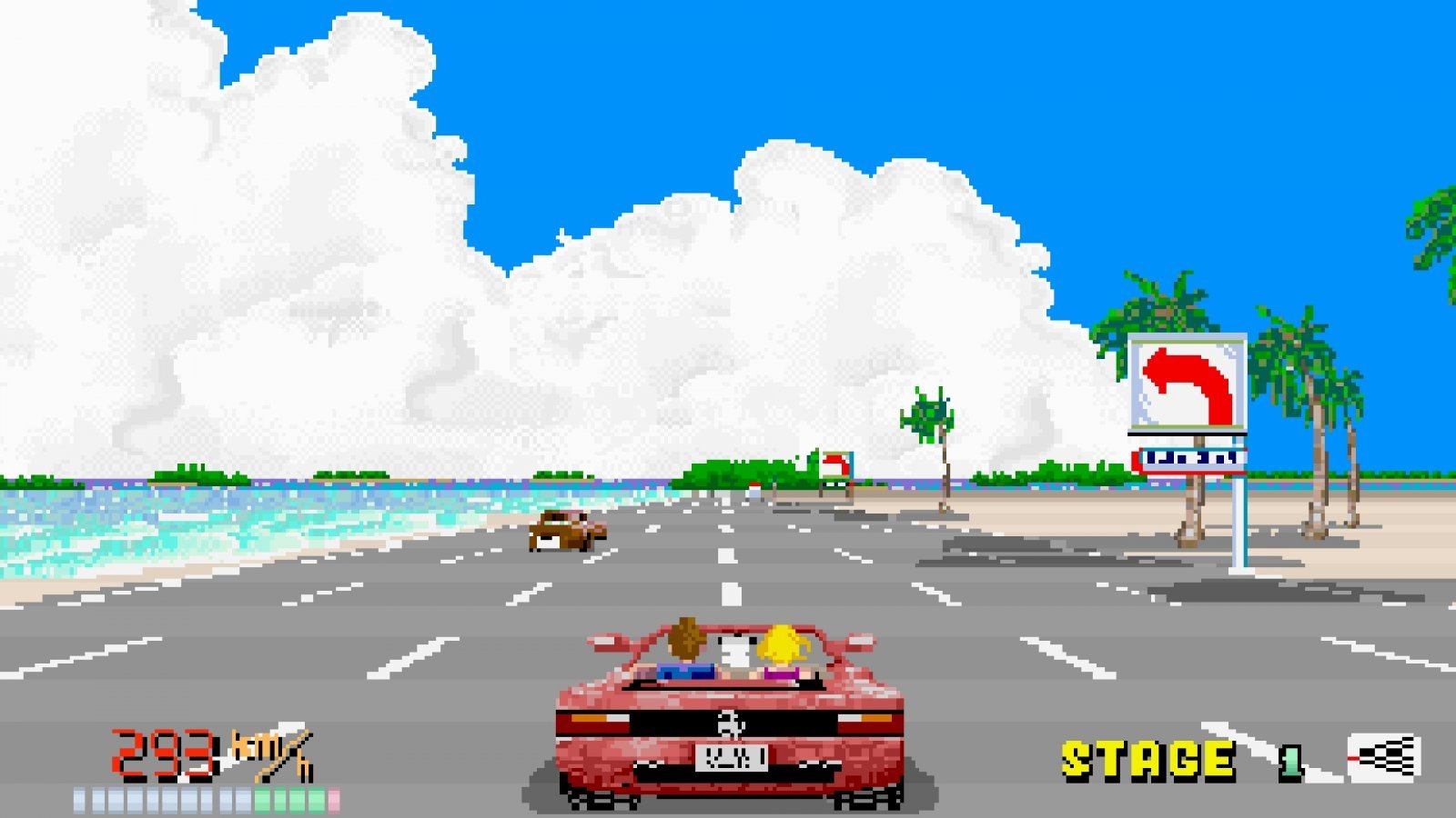 Uno screenshot di OutRun