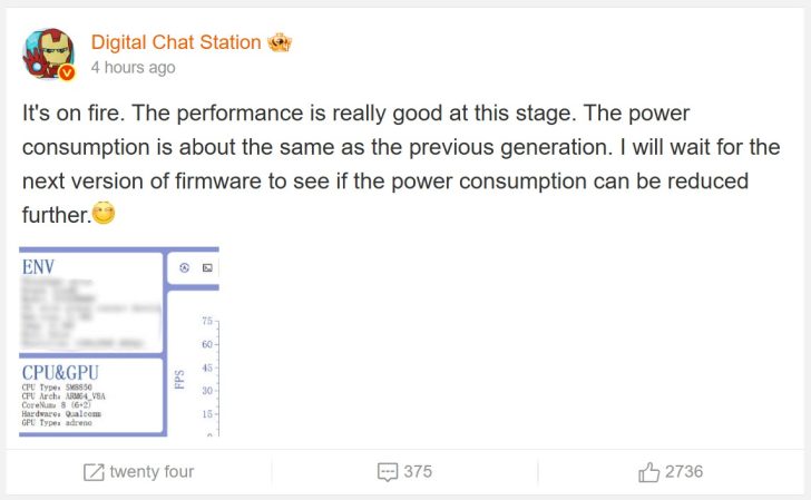 Il post di Digital Chat Station su Weibo