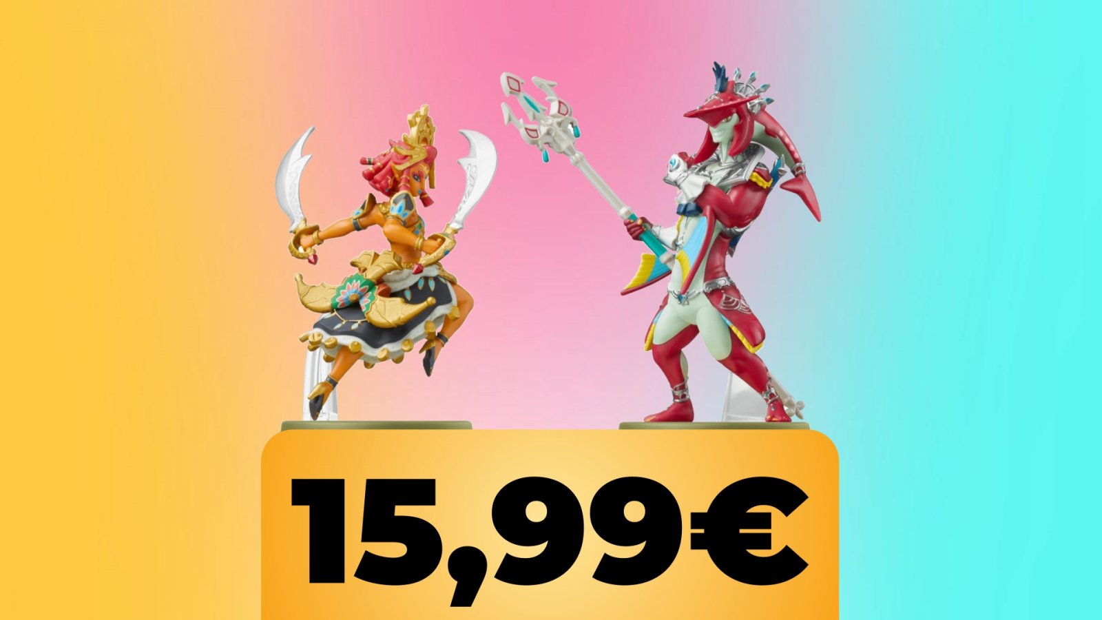 Gli amiibo di Riju e Sidon di The Legend of Zelda Tears of the Kingdom e il prezzo di 15,99€