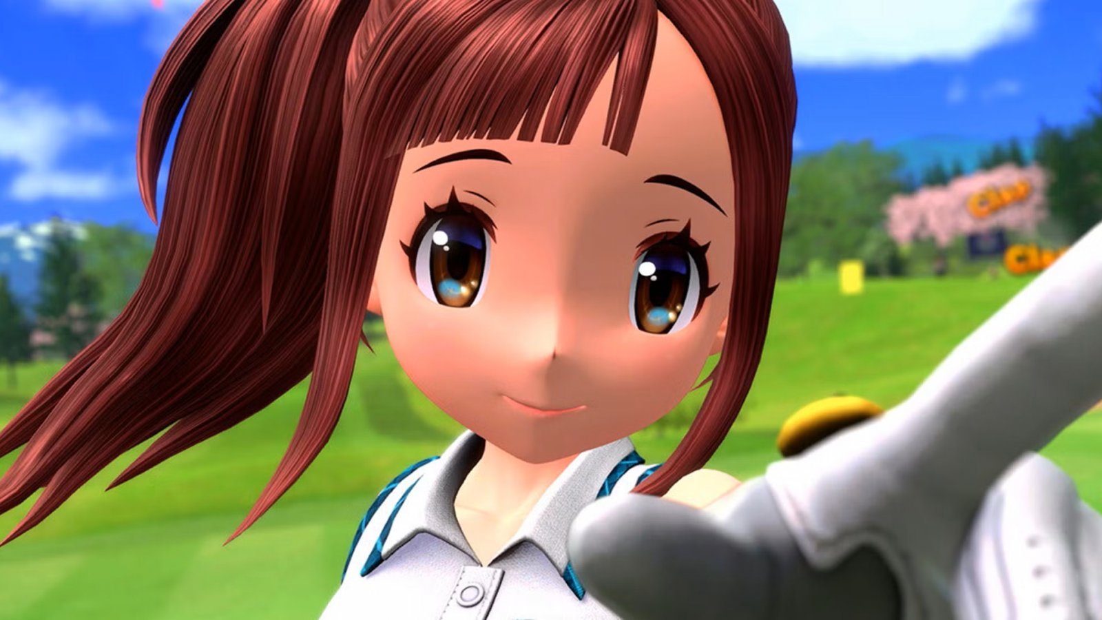 Un golfista di Everybody's Golf: Hot Shots festeggia dopo un gran colpo