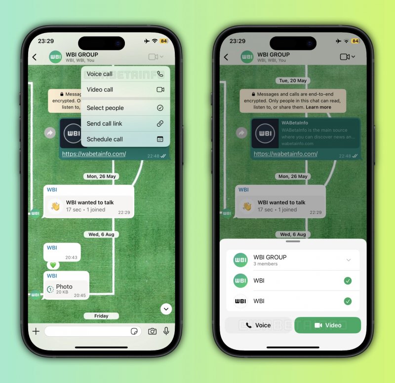 Menù unificato delle chiamate - fonte: WABetaInfo