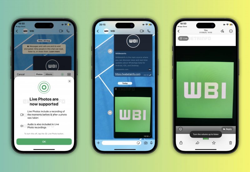 Le schermate per le Live Photo di iPhone su WhatsApp per iOS Le schermate per le Live Photo di iPhone su WhatsApp per iOS