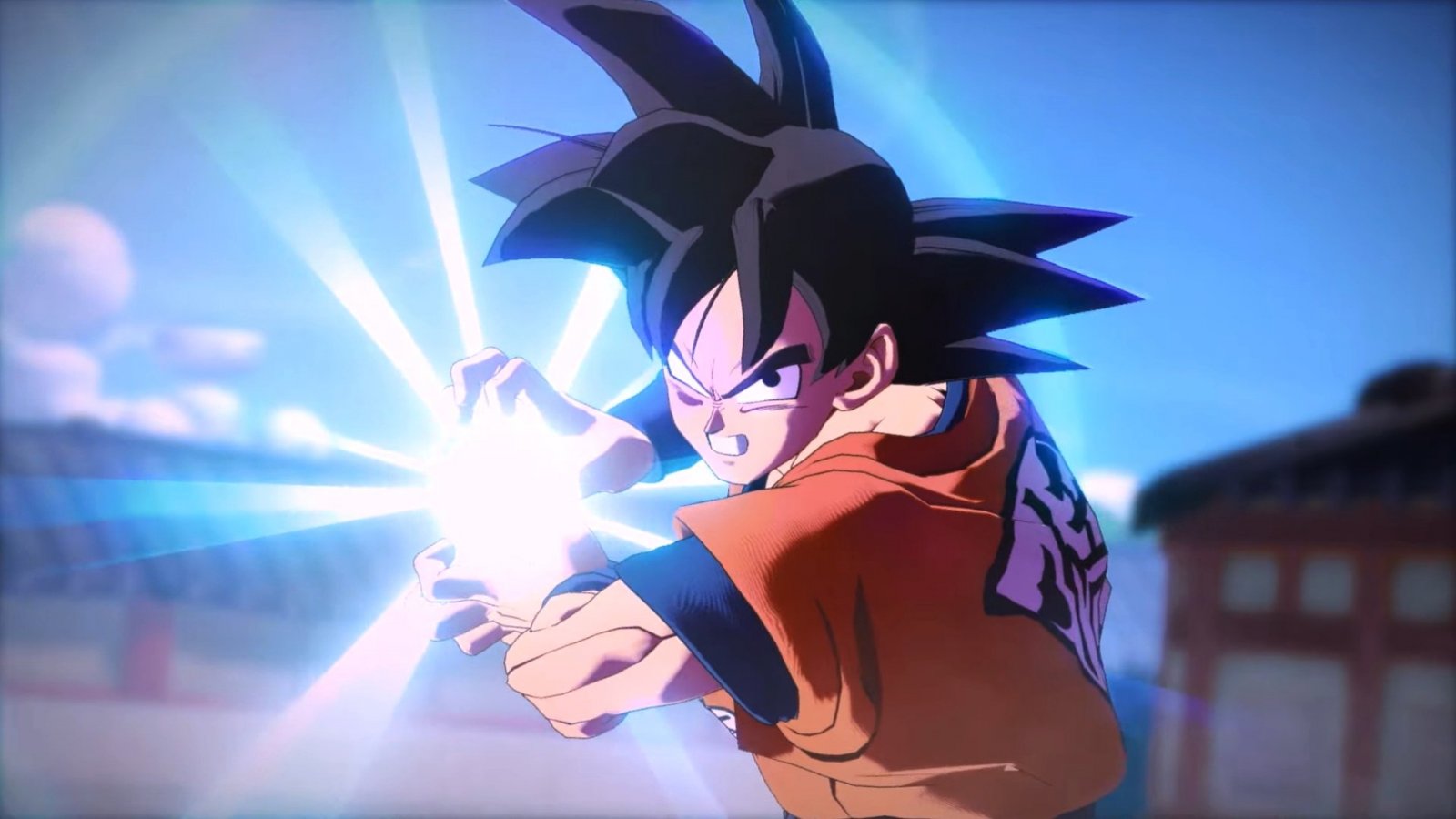 Goku sta per lanciare una Kamehameha in Dragon Ball: Gekishin Squadra