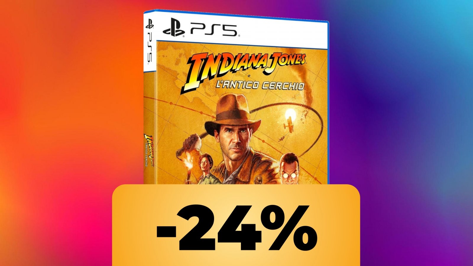 La confezione PS5 di Indiana Jones e l'antico Cerchio e lo sconto del 24%