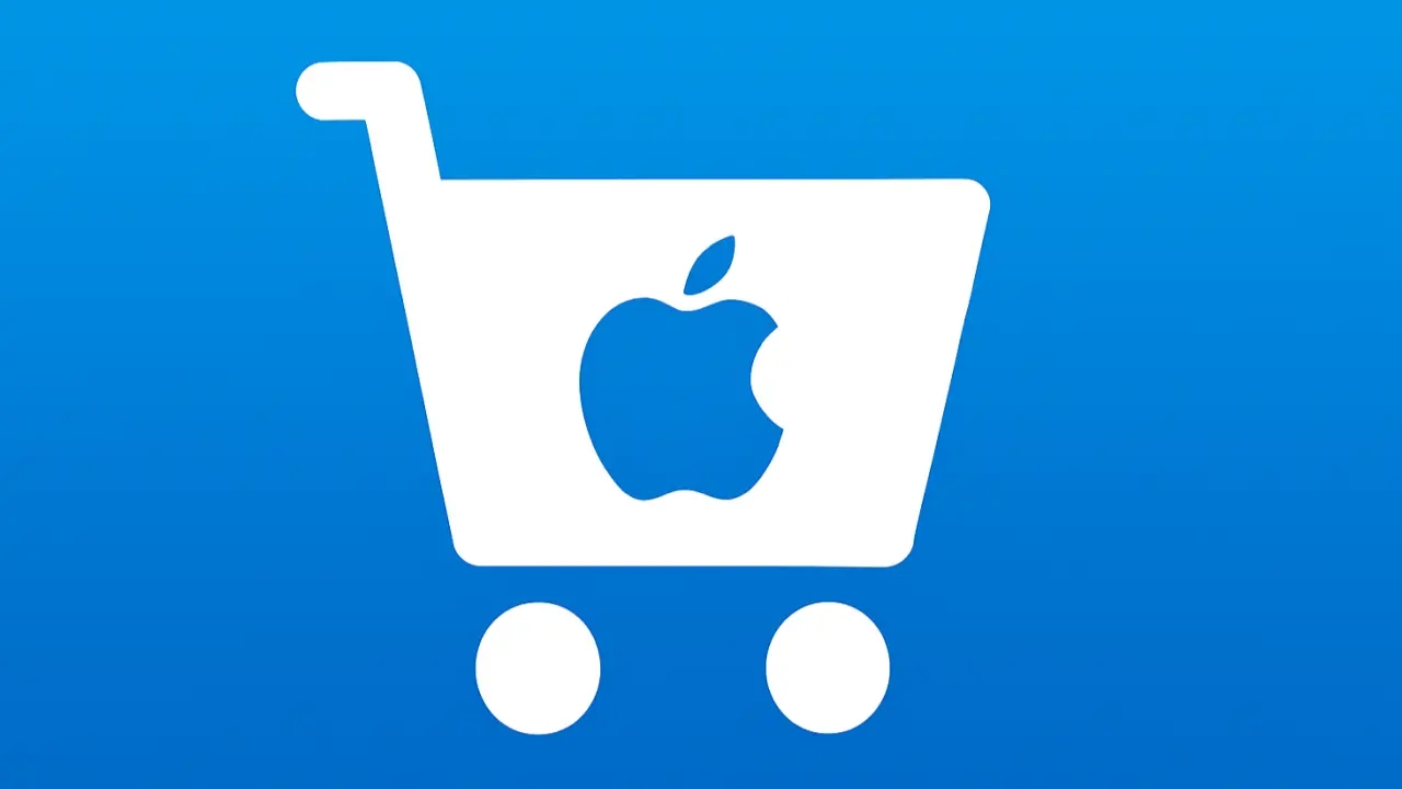 Logo di apple con carrello