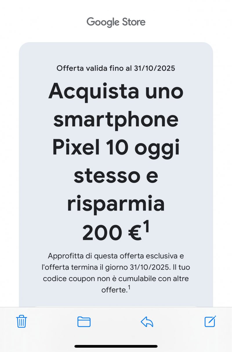 L'email inviata da Google L'email inviata da Google