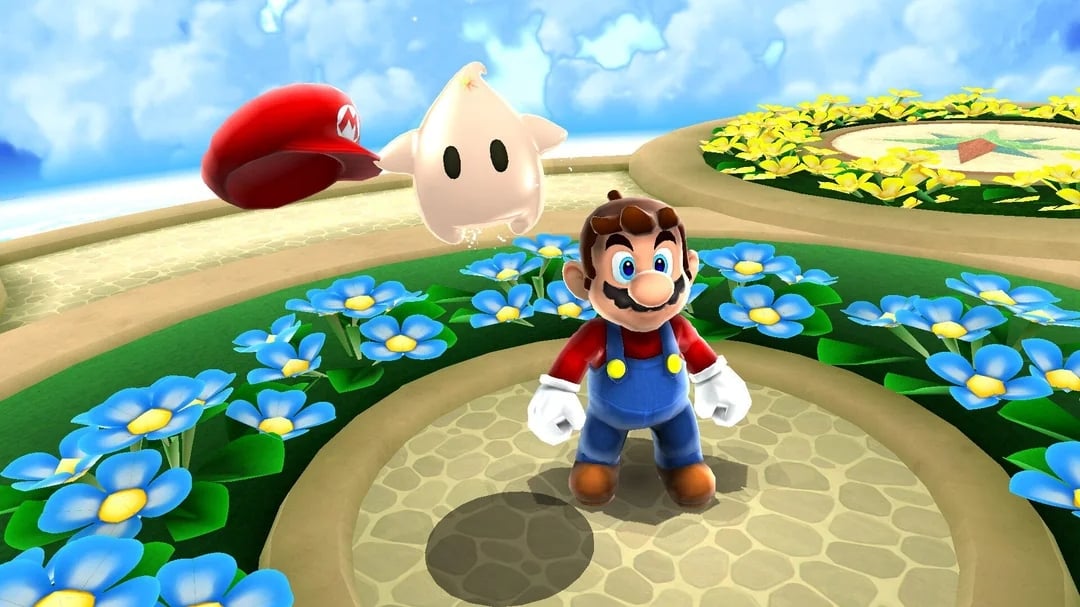 Mario e Sfavillotto in Super Mario Galaxy