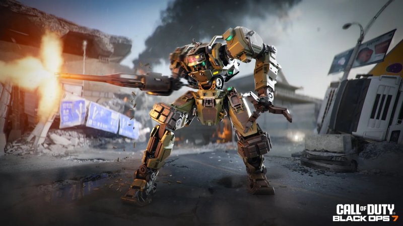 Il Rhino, un soldato robotico corazzato controllato a distanza e dotato di un letale fucile a raffica che potremo schierare in campo nel multiplayer Il Rhino, un soldato robotico corazzato controllato a distanza e dotato di un letale fucile a raffica che potremo schierare in campo nel multiplayer