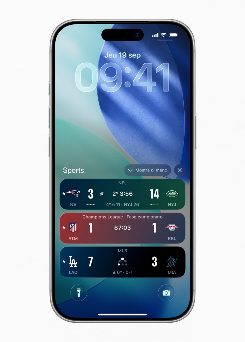 Apple Sports e la schermata di blocco Apple Sports e la schermata di blocco